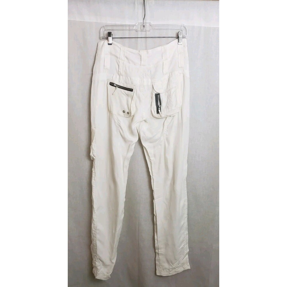 Johnny Was Pete & Greta Marika Cargo Pants Button Zipper Front White Y2K - Picture 5 of 13
